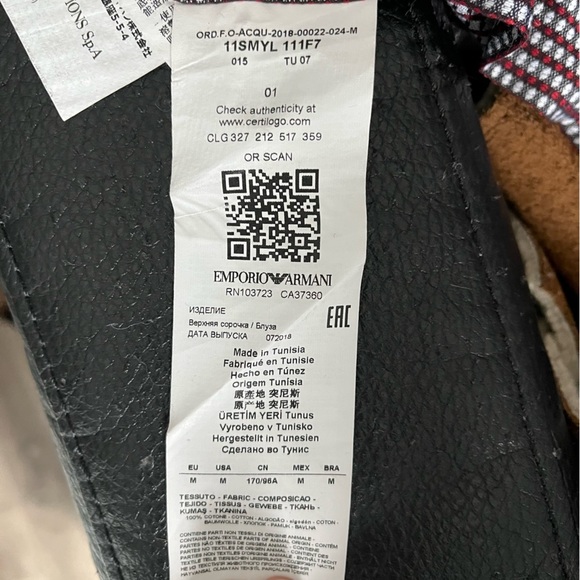 100% authentic emporio armani pattern shirt size medium men’s amazing condition​ - Picture 9 of 9